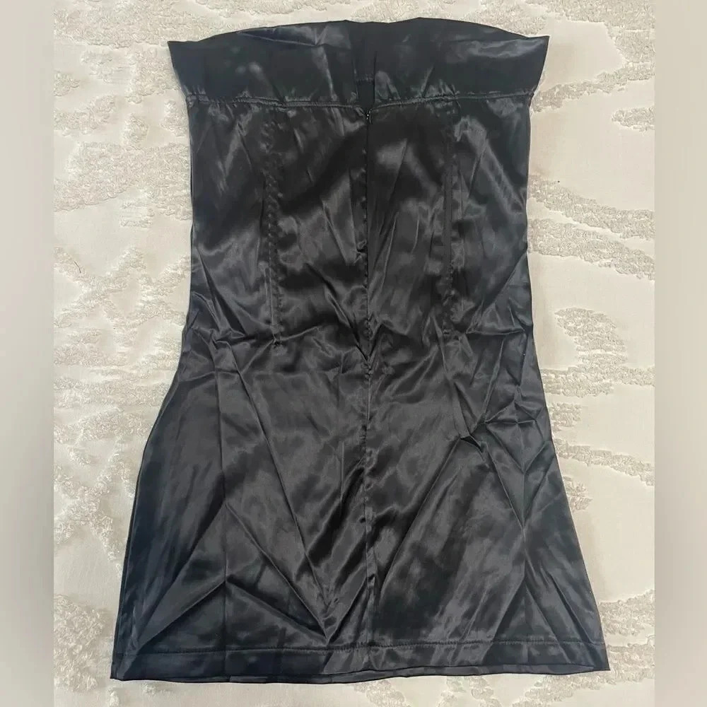 Black Corset Strapless Mini Dress